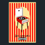 Póster Retro Dansette, jugador de discos Pop Art poster<br><div class="desc">Reproductor de registros retro poster de arte pop</div>