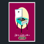 Póster Retro Dansette, jugador de discos Pop Art poster<br><div class="desc">Reproductor de registros retro poster de arte pop</div>