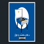 Póster Retro Dansette, jugador de discos Pop Art poster<br><div class="desc">Reproductor de registros retro poster de arte pop</div>
