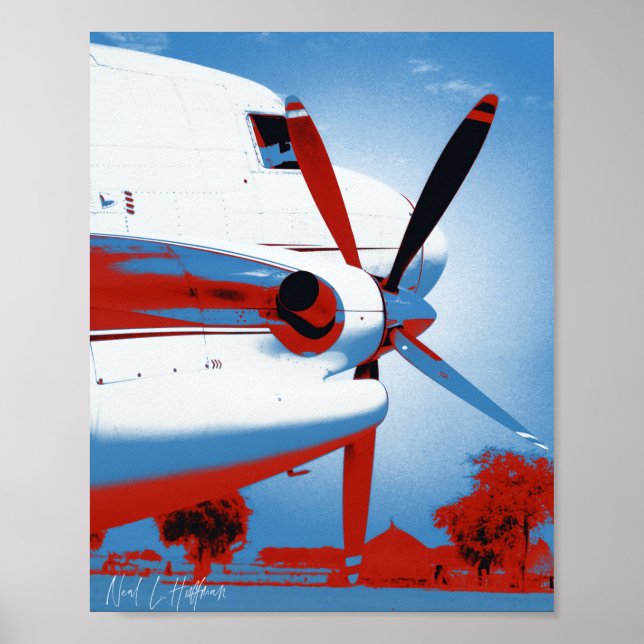 Póster Retro DC-3 (Frente)