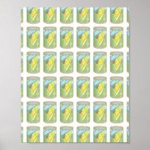 Poster retro de arte pop de maíz dulce en lata