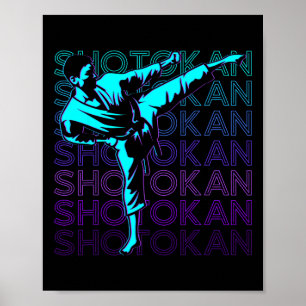 Póster Retro de artes marciales japonesas de Shotokan Kar