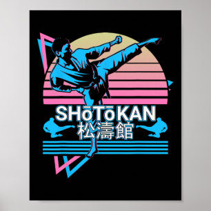 Póster Retro de artes marciales japonesas de Shotokan Kar