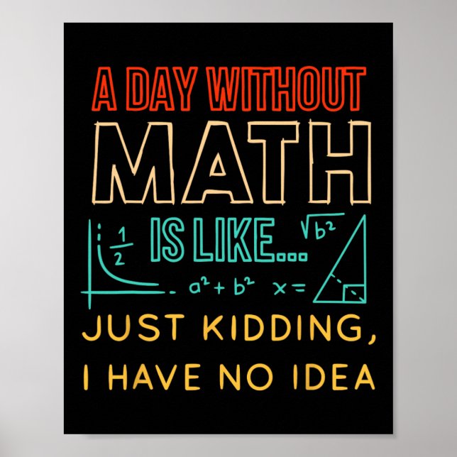 Póster Retro De Camisas De Día Pi Un Día Sin Matemáticas  (Frente)