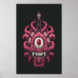 Póster Retro de Ciencia Ficción de Control Mental