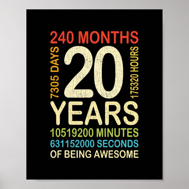 Póster Retro de cosecha de 20 años 240 (Frente)