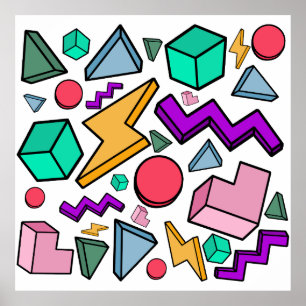 Póster Retro de cosecha estética de los años 80