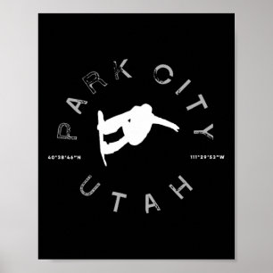 Póster Retro de cosecha gráfico de cosecha Park City Utah