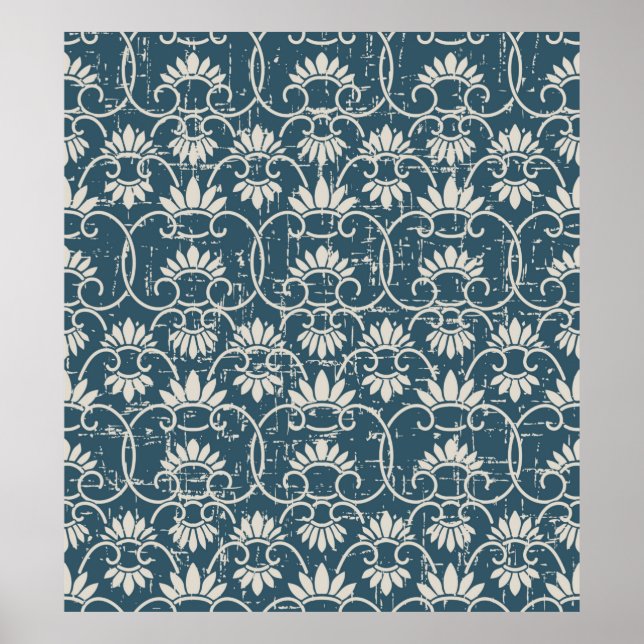 Póster Retro de fondo anticuado sin costura C (Frente)