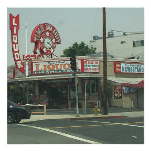 Poster retro de la mirada de Los Ángeles