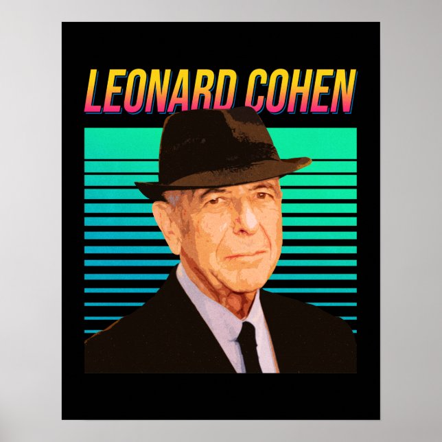 Póster Retro de Leonard Cohen (Frente)