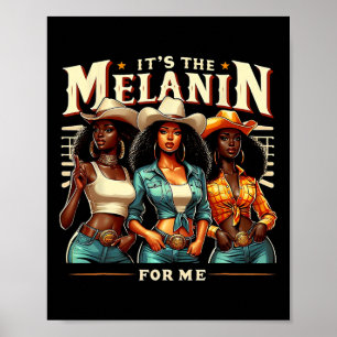 Póster Retro de mujer negra es el melanín para mí negro