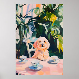 Póster Retro de Terrier de Pelo Suave Irlandés, Wh