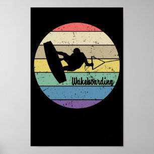Póster Retro de Wakeboarding