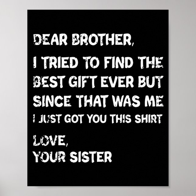 Póster Retro Dear Brother I Tried To Find The  (Frente)