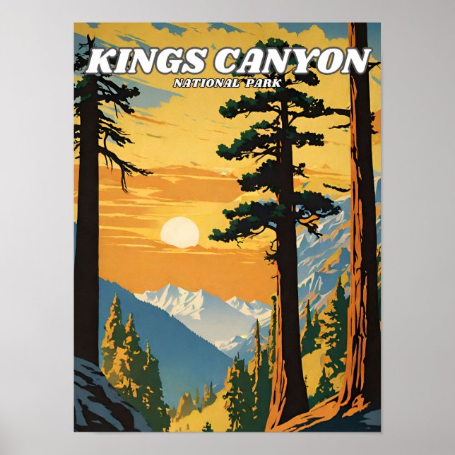Póster Retro del ilustracion del Parque Nacional del Cañó (Frente)