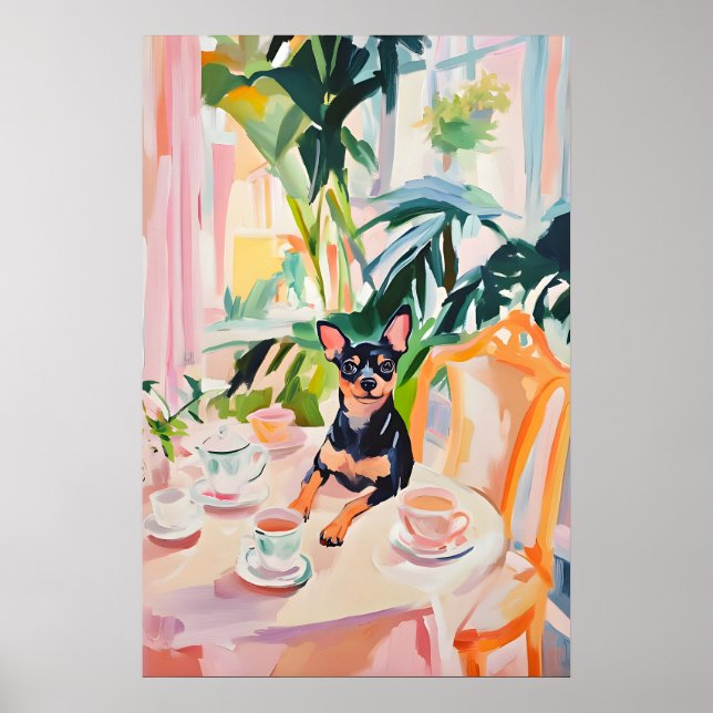 Póster Retro del Pinscher Miniatura, Miniatura (Frente)
