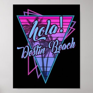 Póster Retro Destin - Hola Destin Beach Florida Vintage