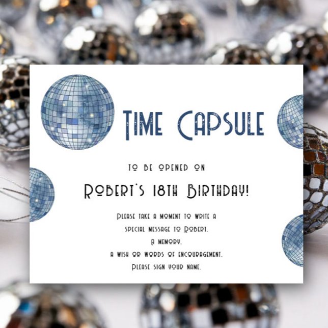 Póster Retro disco Ball Time Capsule 1st birthday  (Subido por el creador)