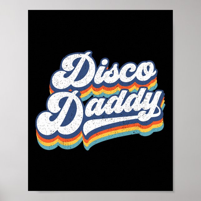 Póster Retro Disco Papi papá vestido Fiesta de los años 6 (Frente)