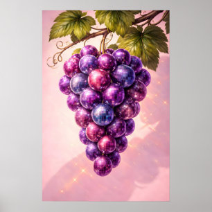 Póster Retro Disco Uva, Arte de Pared Pop Maximali