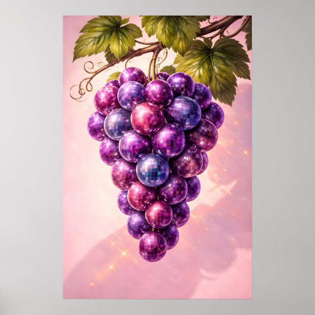 Póster Retro Disco Uva, Arte de Pared Pop Maximali (Frente)