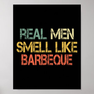 Póster Retro Divertido Bbq A La Parrilla Hombres Reales H