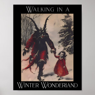 Póster Retro Divertido Caminando En Un Merry C País de la
