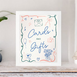 Póster Retro ducha de novias de color rosa claro