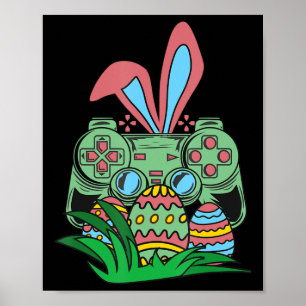 Póster Retro Easter Video Game Easter Gaming Graphics Hap