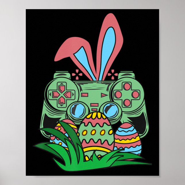 Póster Retro Easter Video Game Easter Gaming Graphics Hap (Frente)