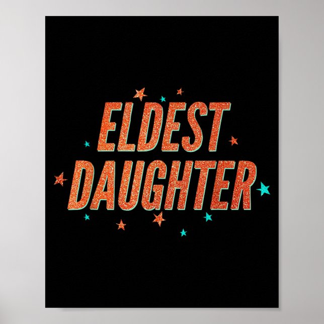 Póster Retro Eldest Daughter Team Gift For Eldest Daughte (Frente)
