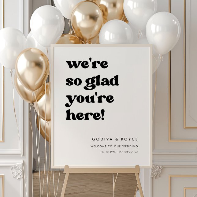 Póster Retro elegante Muy contento de estar aquí Boda Bie (Subido por el creador)