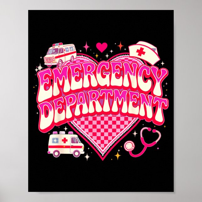 Póster Retro Emergency Department Valentine Nk Nurse Aest (Frente)