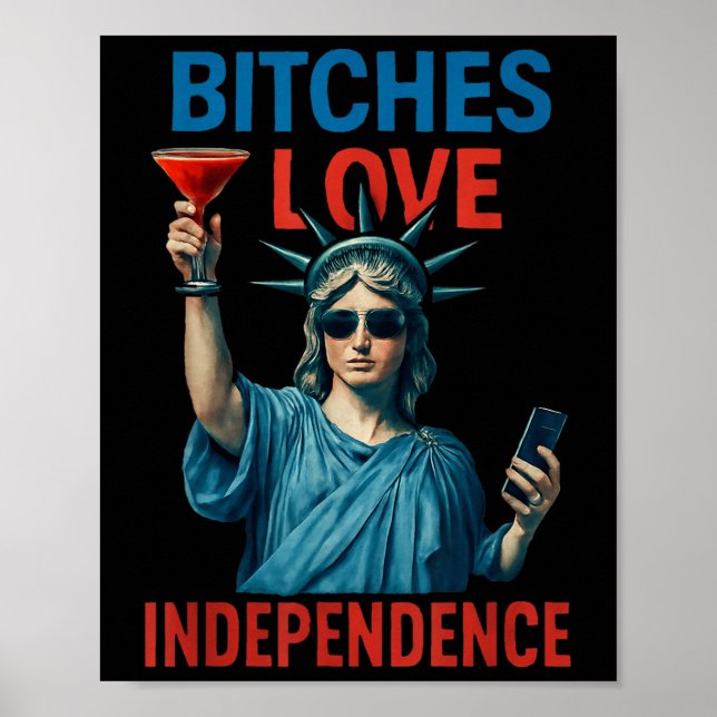 Póster Retro Es Love Independence Funny 4 De Julio De _2 (Frente)