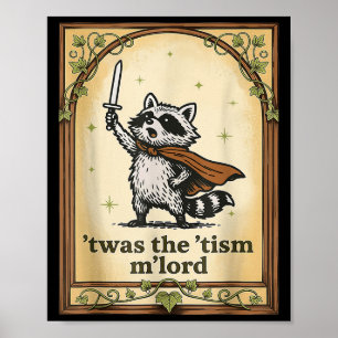 Póster Retro Esto Fue El Tism Mlord Funny Wizard Raccoon 