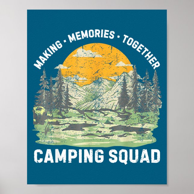 Póster Retro Family Camng Crew Est 2025 Camper Camp Camng (Frente)