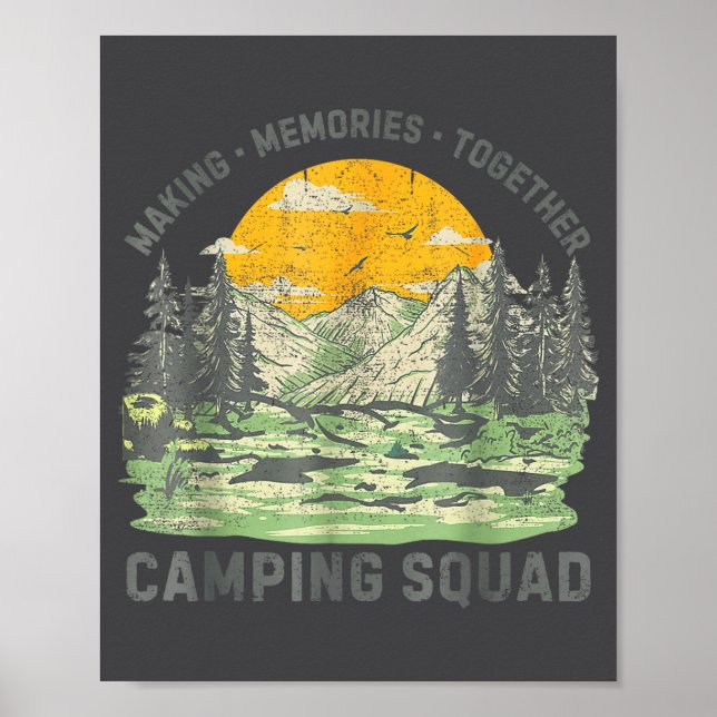 Póster Retro Family Camng Crew Est 2025 Camper Camp Camng (Frente)