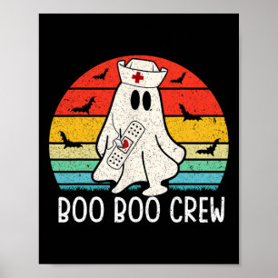Póster Retro Fantasma Boo Boo Crew Mujeres Enfermeras Gra