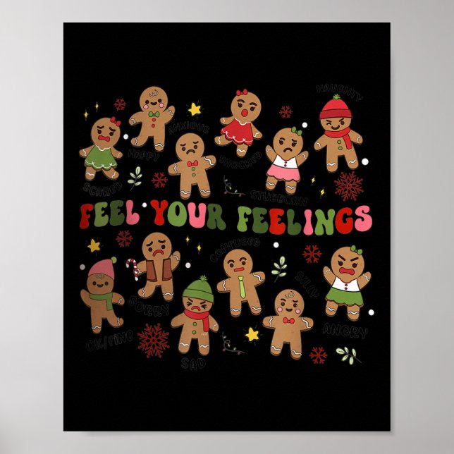 Póster Retro Feel Your Feelings Gingerbread Christmas Men (Frente)