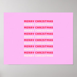 Póster Retro Feliz Navidad Pink Holiday Decppy Preppy