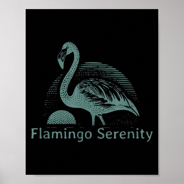 Póster Retro Flamingo Sunset Funny 70s 80s 90s Men Women  (Frente)
