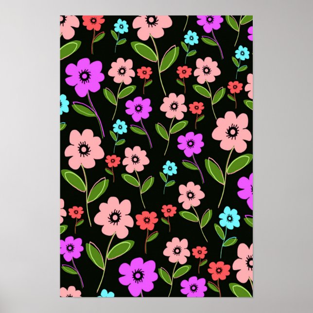 Póster Retro Florals (Frente)