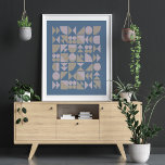 Póster Retro Formas Geométricas Mod de Mediano Siglo Azul<br><div class="desc">Poster azul Retro Mid Century Mod Formas geométricas</div>
