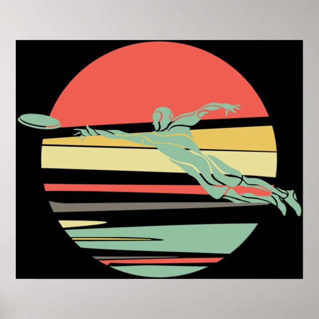 Póster Retro Frisbee para el máximo jugador de Frisbee (Frente)