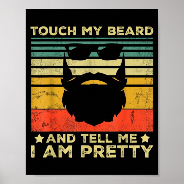 Póster Retro Funny Beard Quote Gift For Bearded Men And L (Frente)