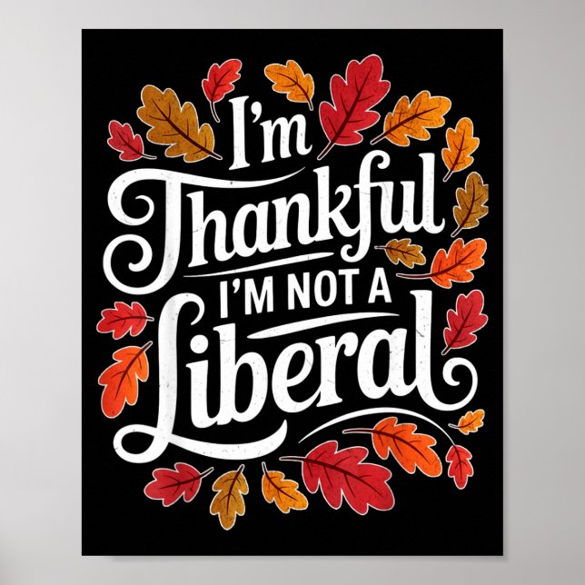 Póster Retro Funny Fall Thanksgiving I’m Thankful I’m Not (Frente)