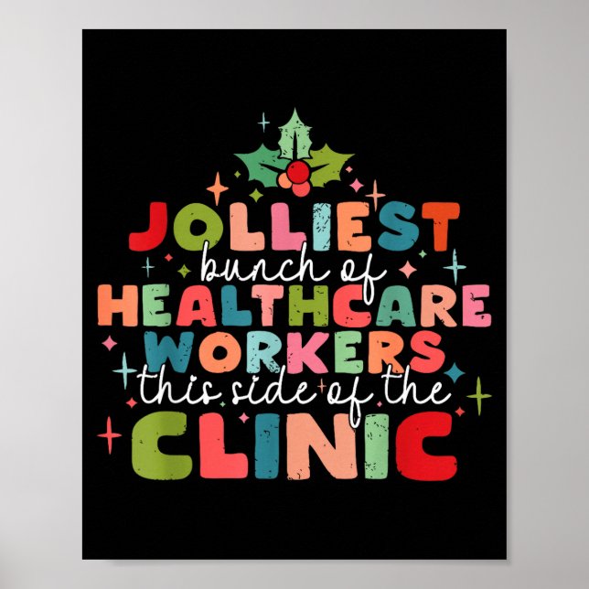 Póster Retro Funny Nurse Jolliest Bunch Of Healthcare Wor (Frente)