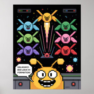 Póster Retro Galaga Galagans