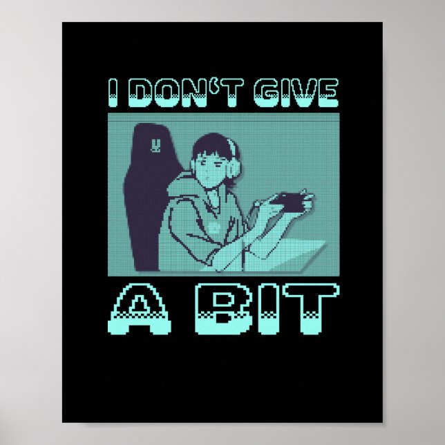Póster Retro Gaming Gamer Pixel Mira No Te Divirtas Un Po (Frente)